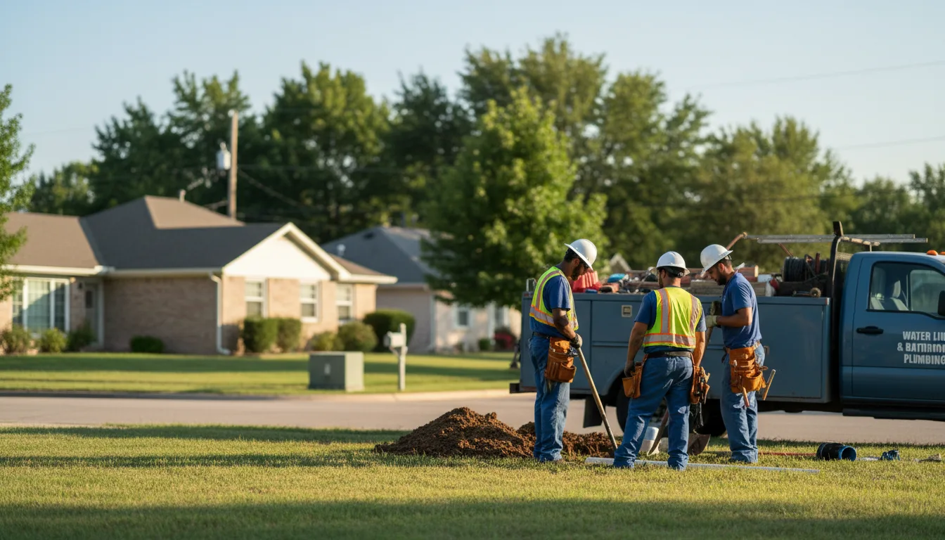 Residential water line and bathroom plumbing service in Chapman, KS